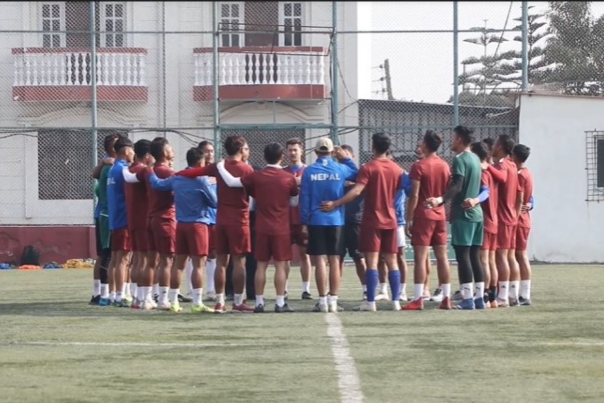 National football team engaged in preparation for international games