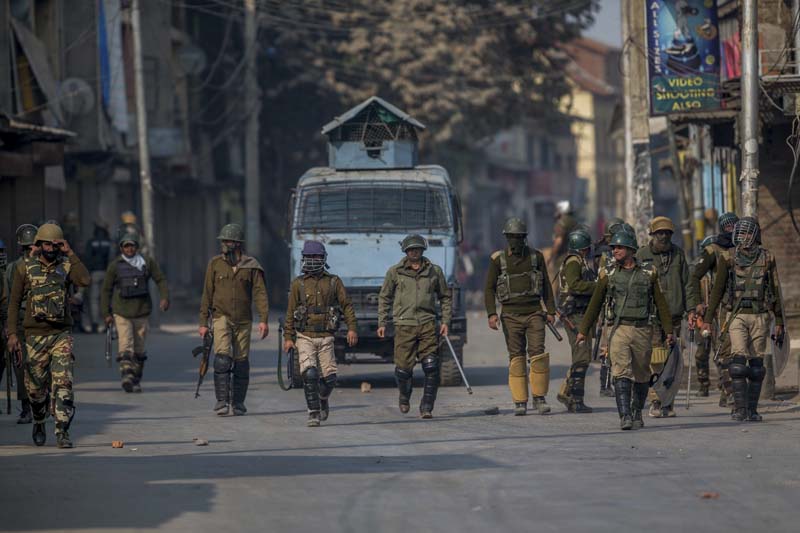 2 militants, 1 paramilitary trooper killed in Indian-controlled Kashmir gunfight