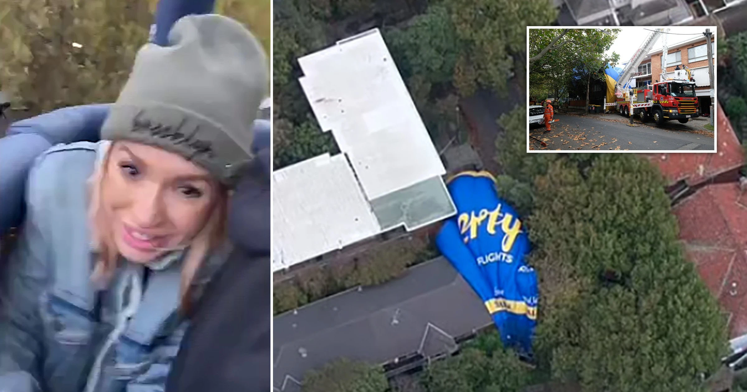 Hot air balloon makes emergency landing onto Melbourne rooftops