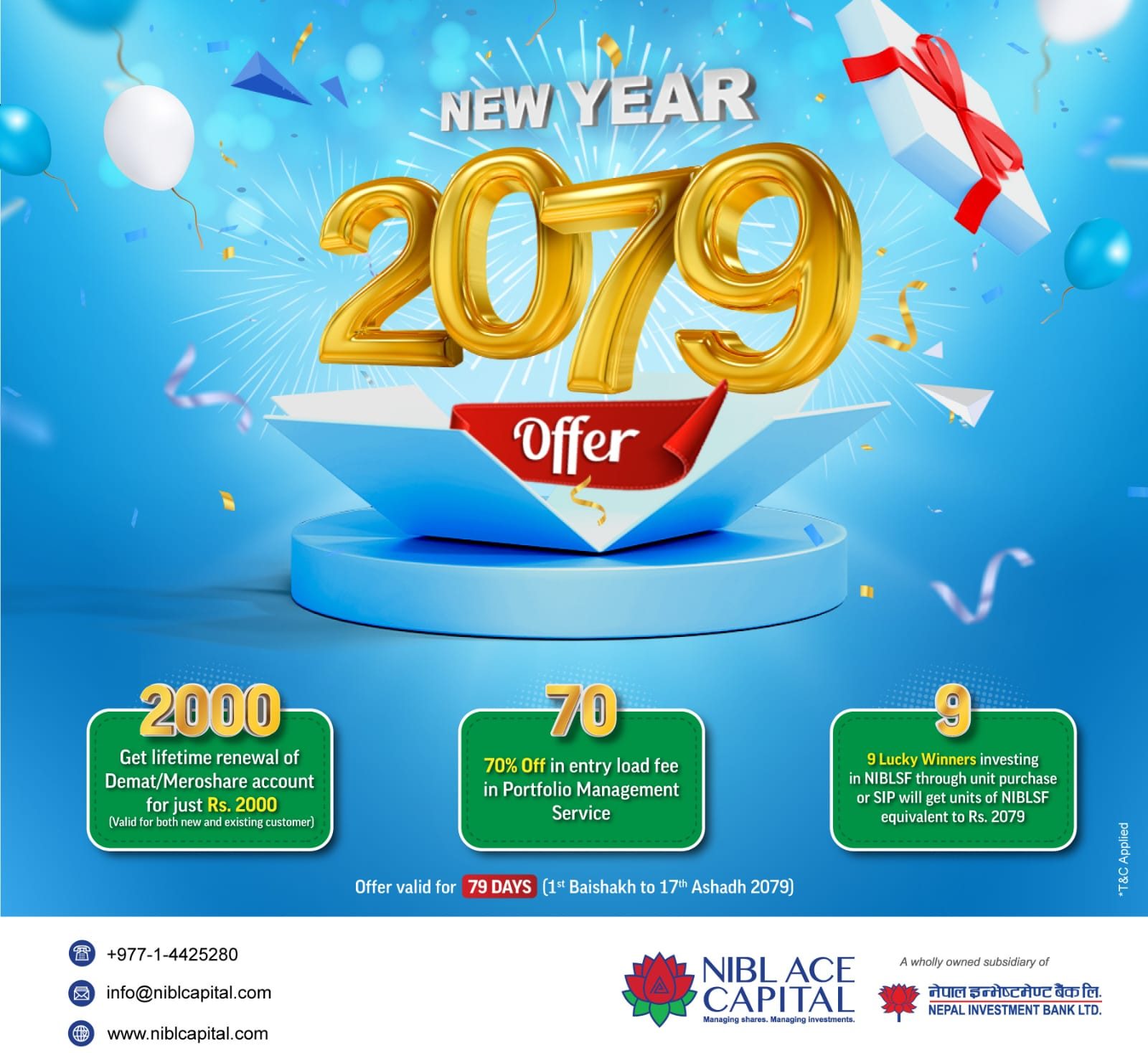 NIBL Ace Capital brings attractive New Year offer