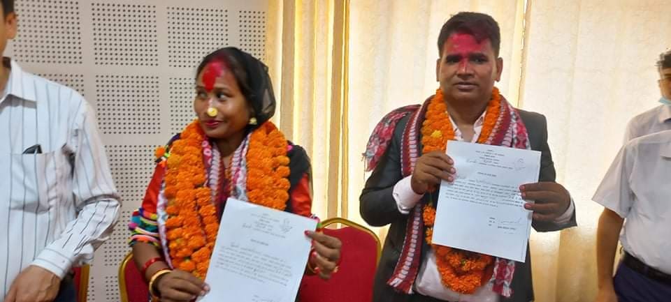 Chand & Rana registered their candiature from UML as mayor & deputy mayor