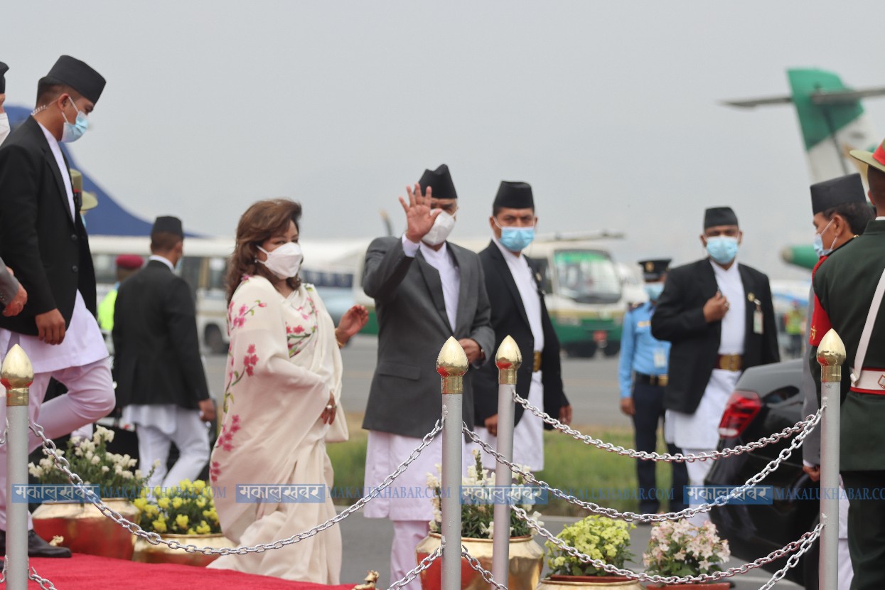 PM Deuba leaves for India (Photo/video)