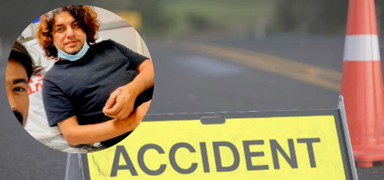 Singer Pramod Kharel’s car crashed in Tulsipur of Dang district