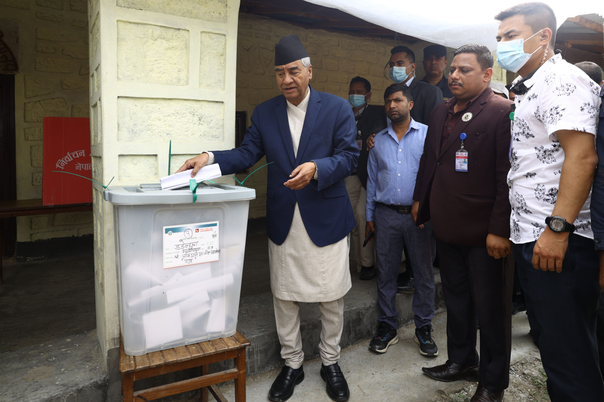 PM Deuba votes in local election from Dadeldhura