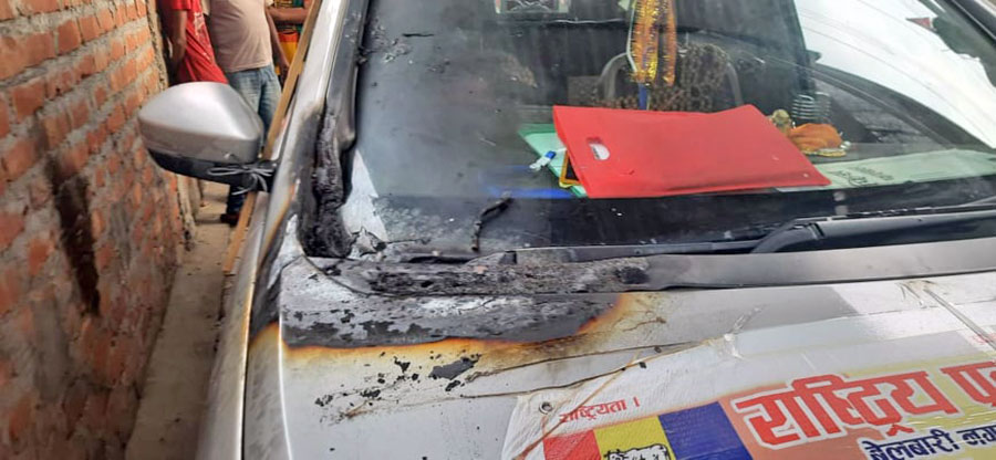 Vehicle of RPP s mayoral candidate set on fire English