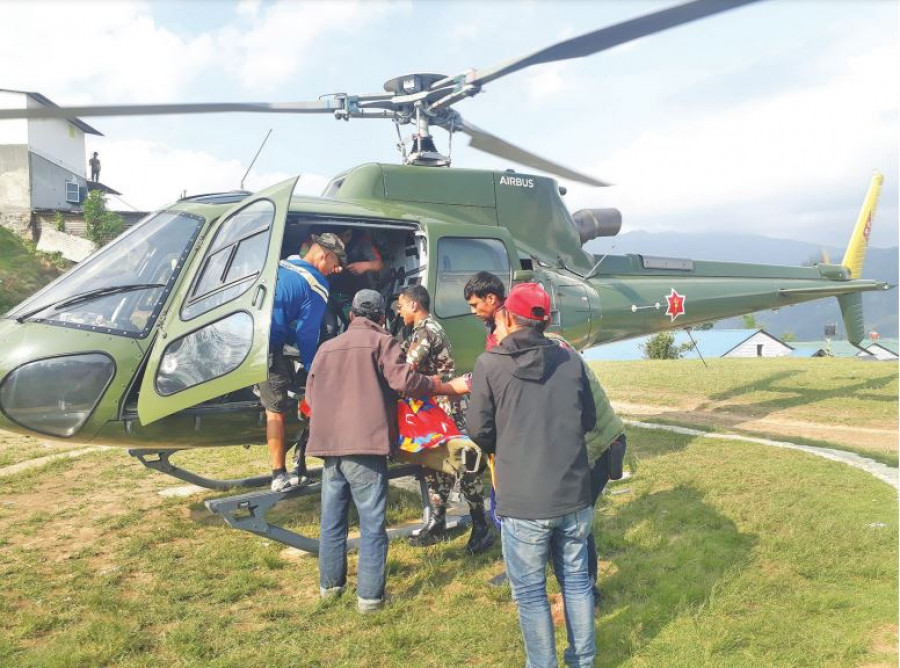 Residents of Khotang depend on helicopters to reach hospitals