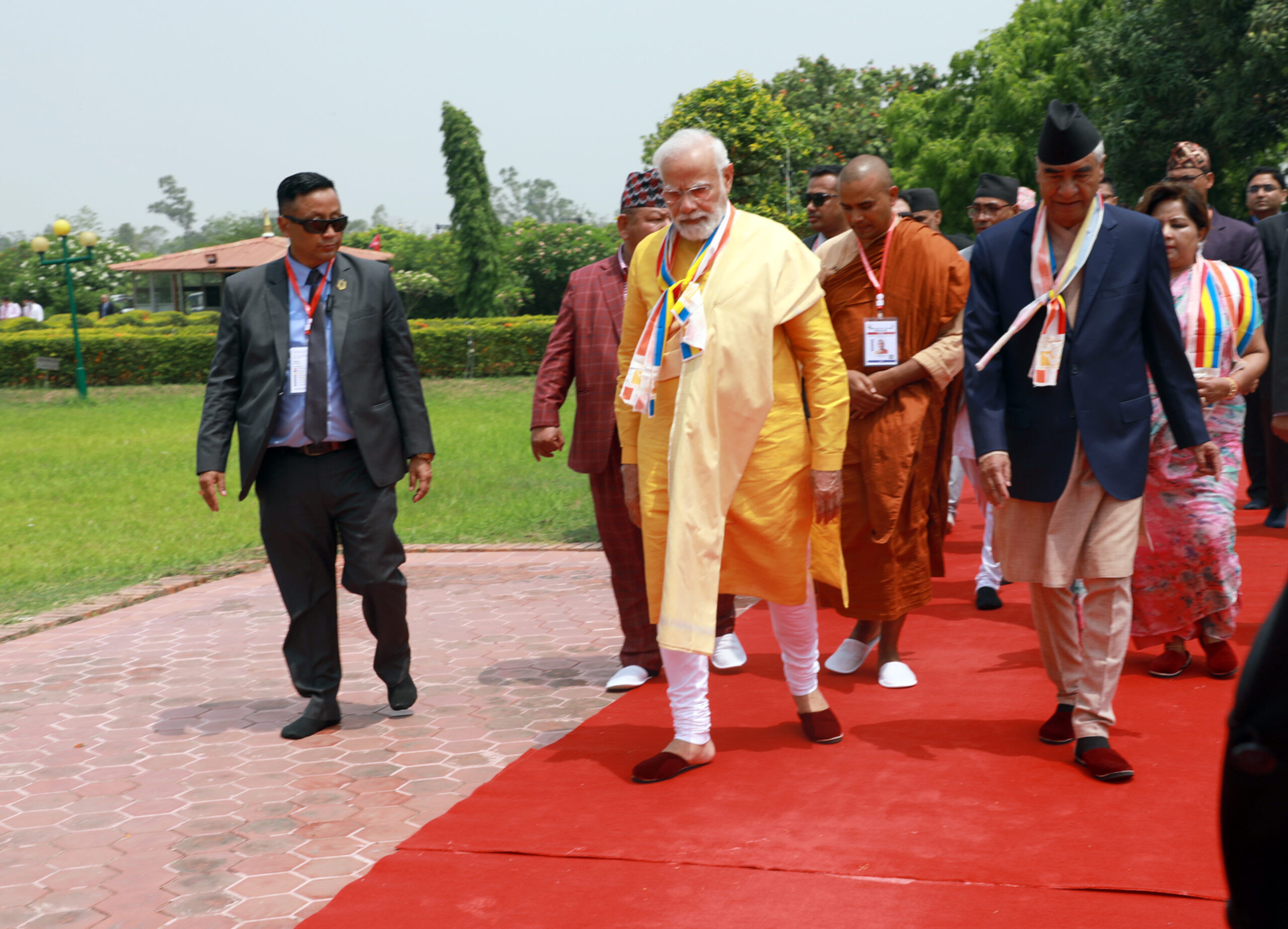 Indian PM lands in Lumbini
