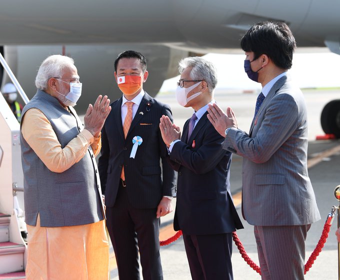 PM Modi arrives in Tokyo, to participate in Quad summit tomorrow