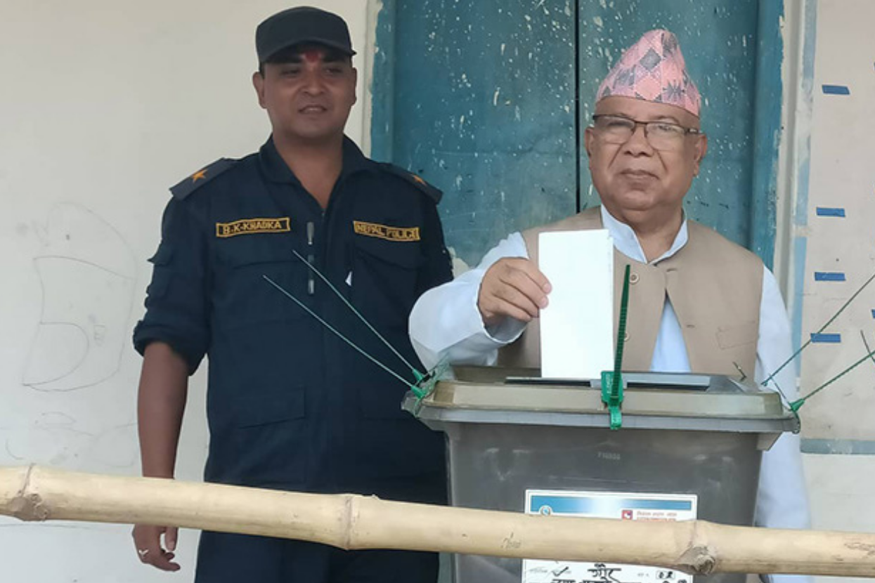 Chairperson Nepal cast his vote from Rautahat