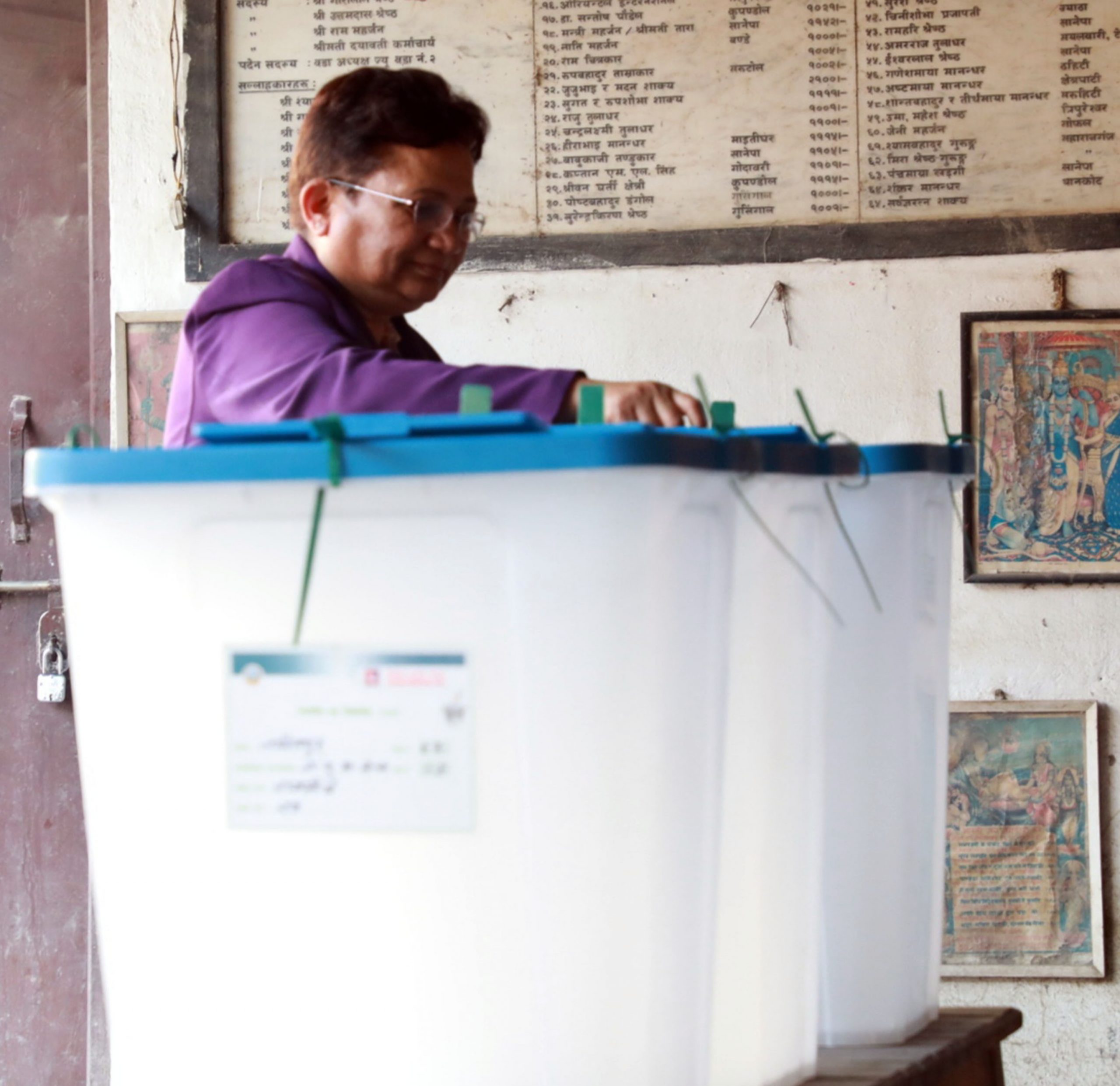 Energy Minister Bhusal cast her vote in Lalitpur