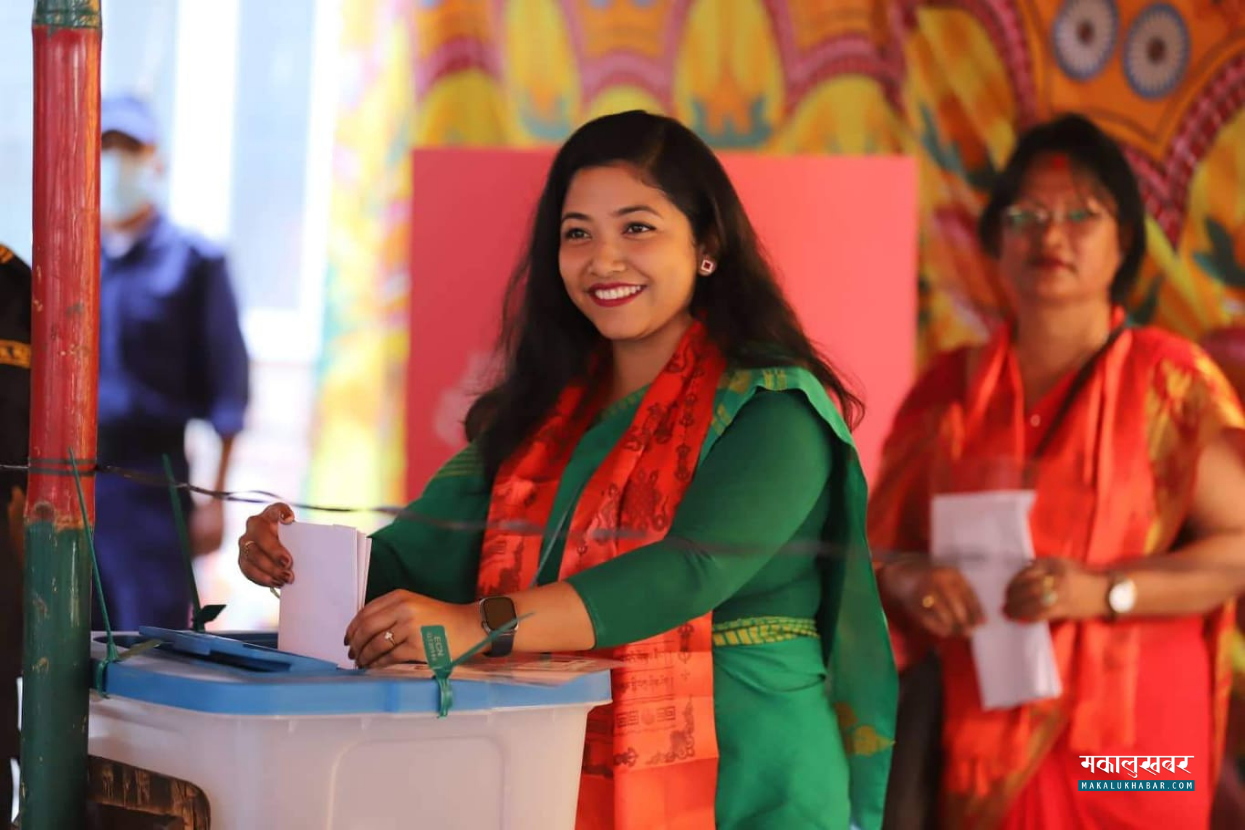 Sunita Dangol cast her vote