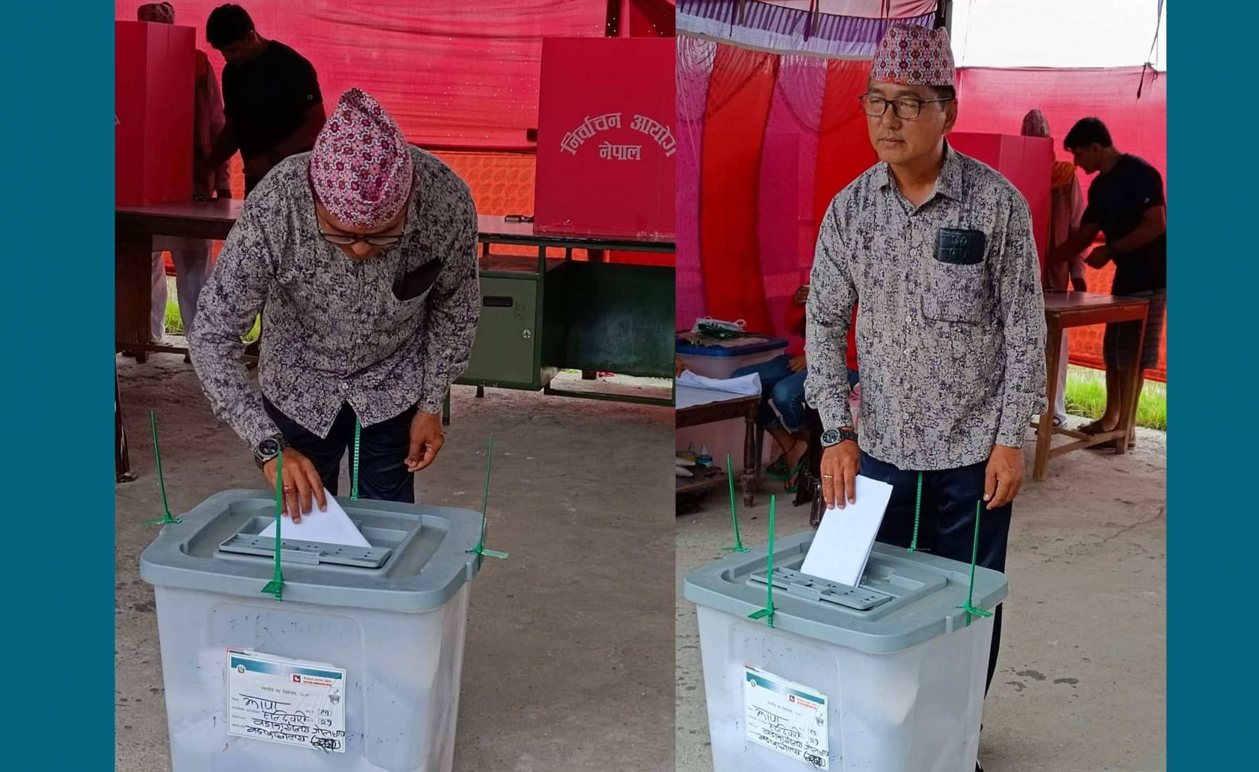 RPP Chairperson Rajendra Lingden cast his vote