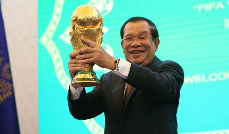 FIFA World Cup trophy arrives in Cambodia, greeted by PM