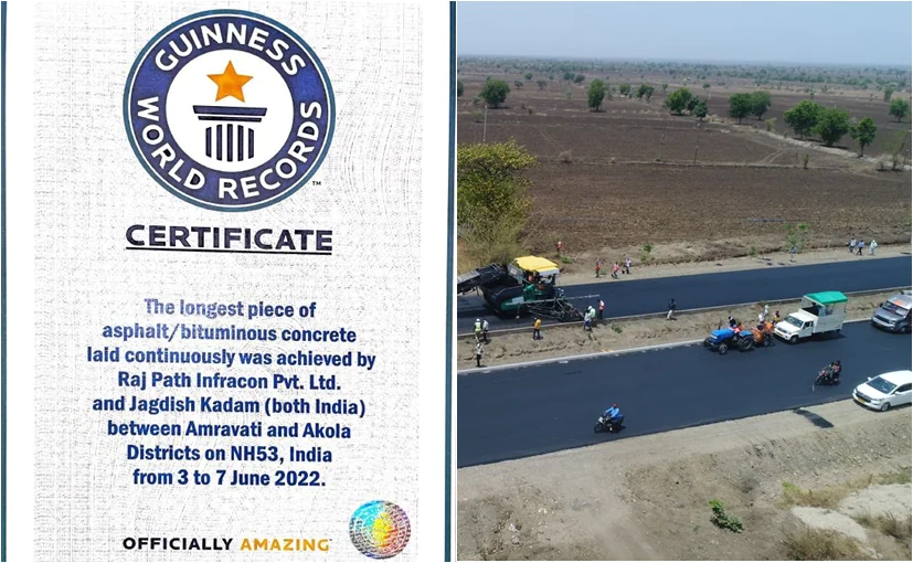 India achieves Guinness World Record for constructing 75 kms of longest piece of road in record time