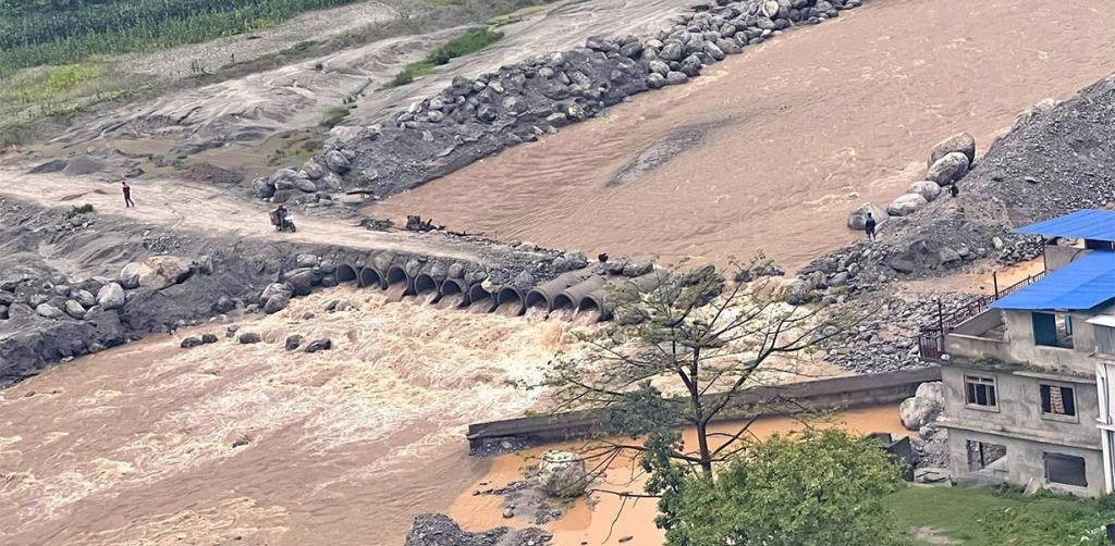 Water flow increased in Melamchi, damage to temporary bridge