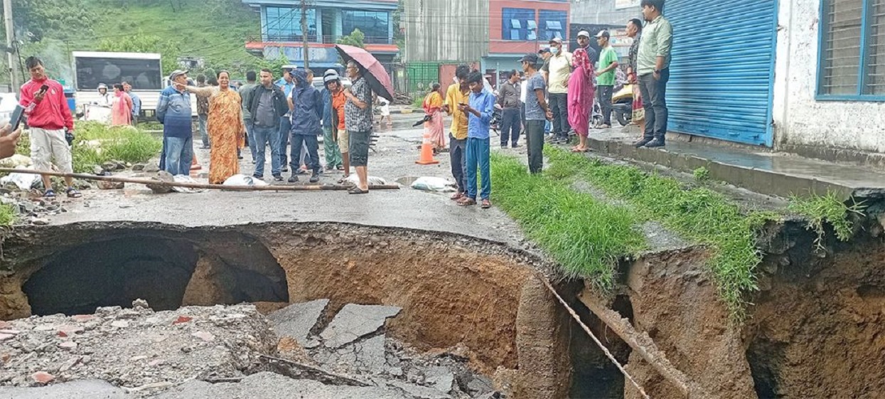 House in Pokhara were swept away due to continuous rains