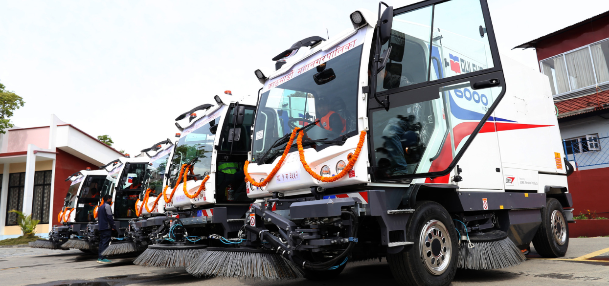 Road cleaning work resumes in Kathmandu: 5 broomers operated, 4 more to be added on Thursday