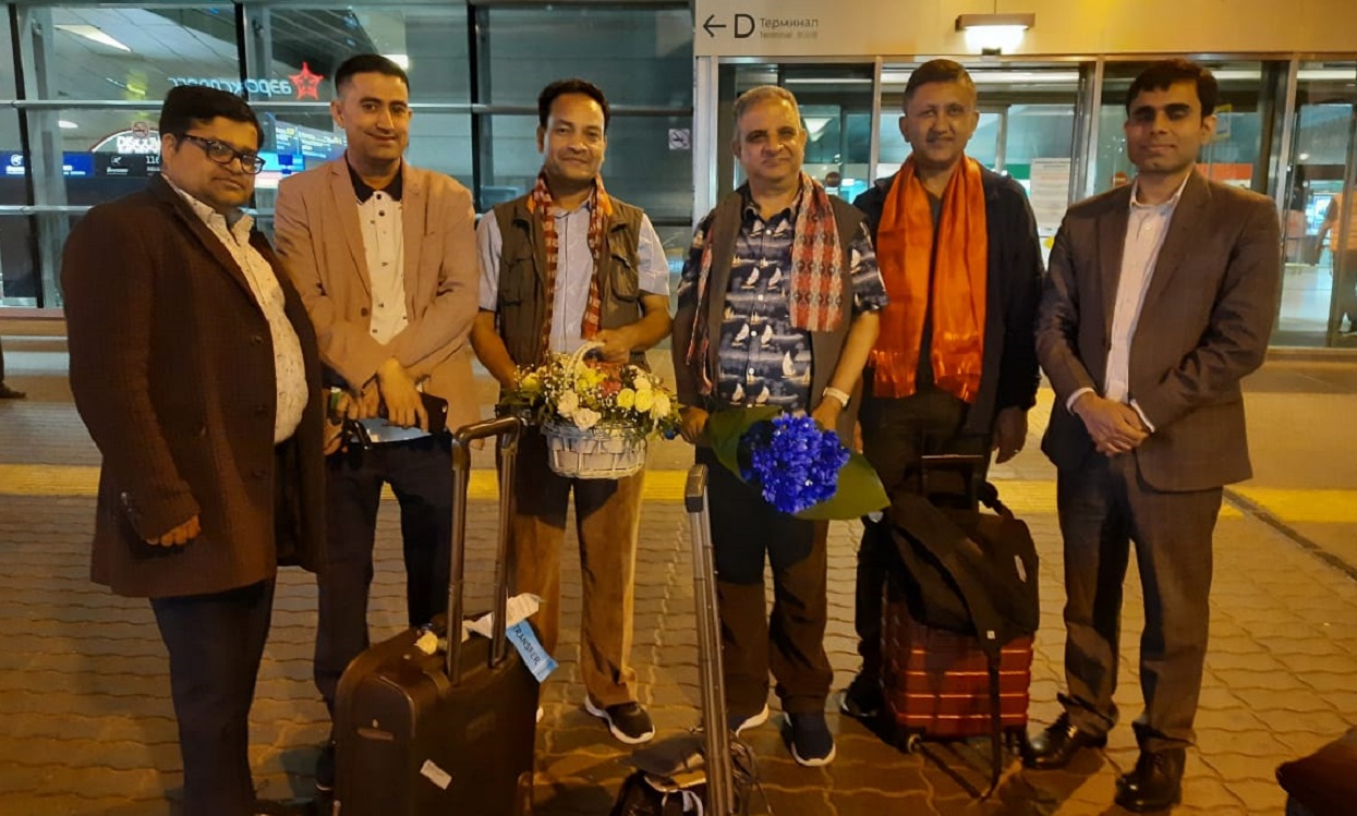 Nepali visiting team including Sports Minister Gahatraj landed in Moscow