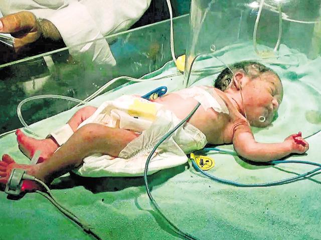 Newborn infant found under ladder of Bharatpur Hospital