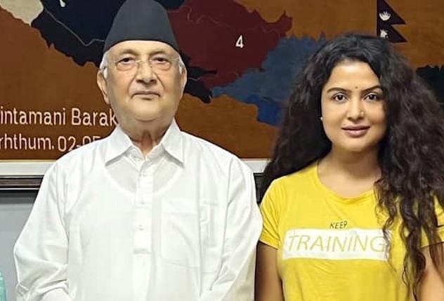 KP Oli & Rekha Thapa met