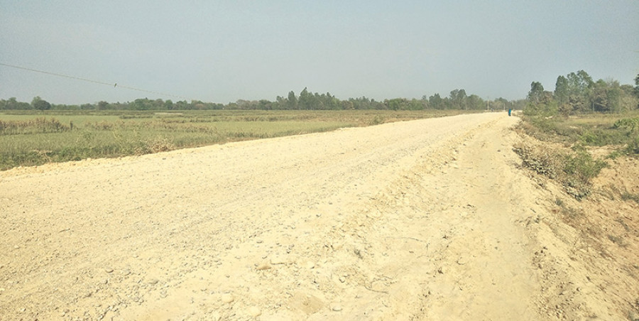 Construction of Postal Highway Sarlahi road section slows down