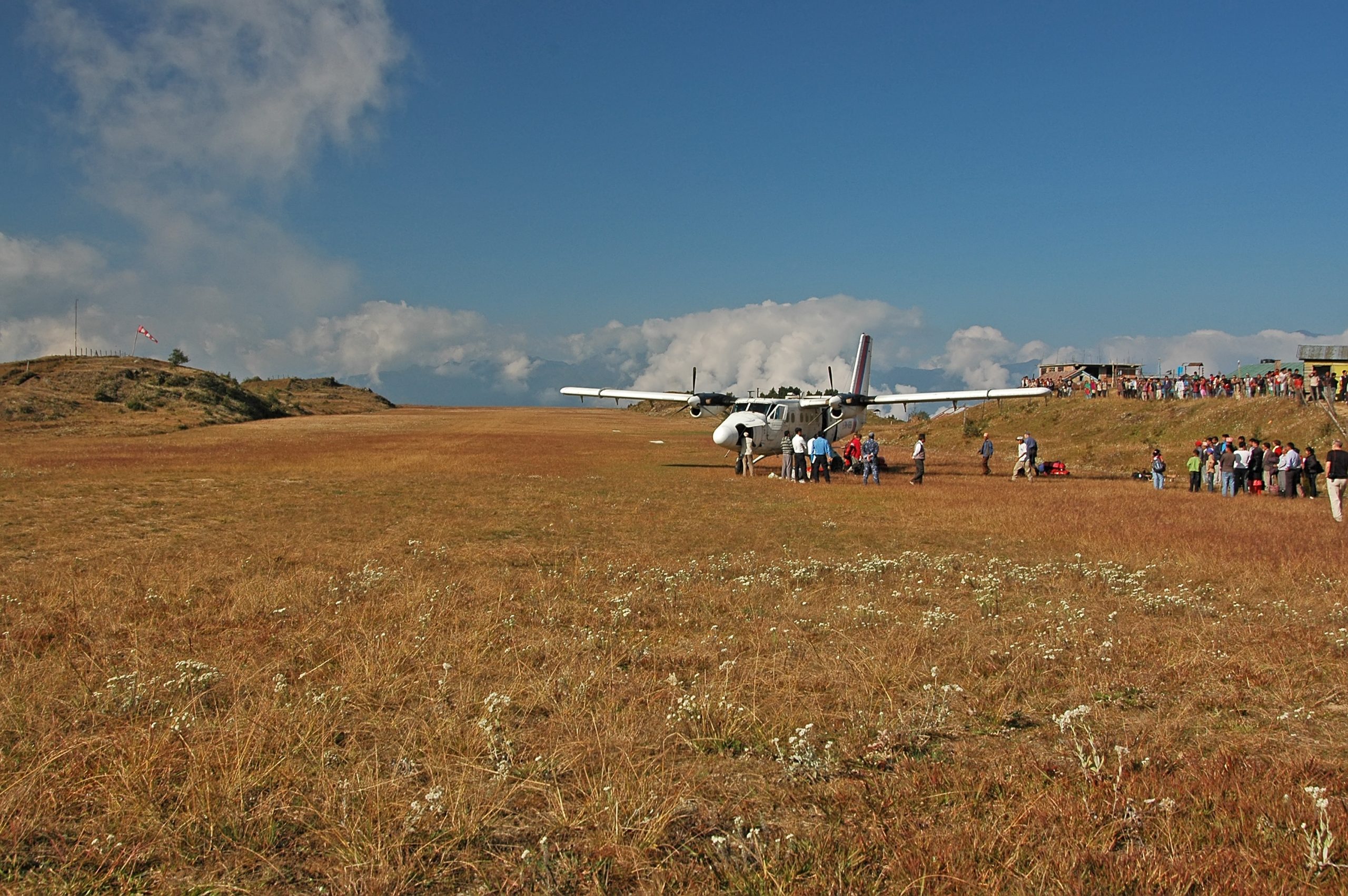 Plane lands at Suketar Airport three months after