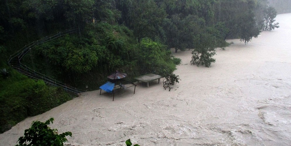 Heavy rain in Pokhara, settlements inundated