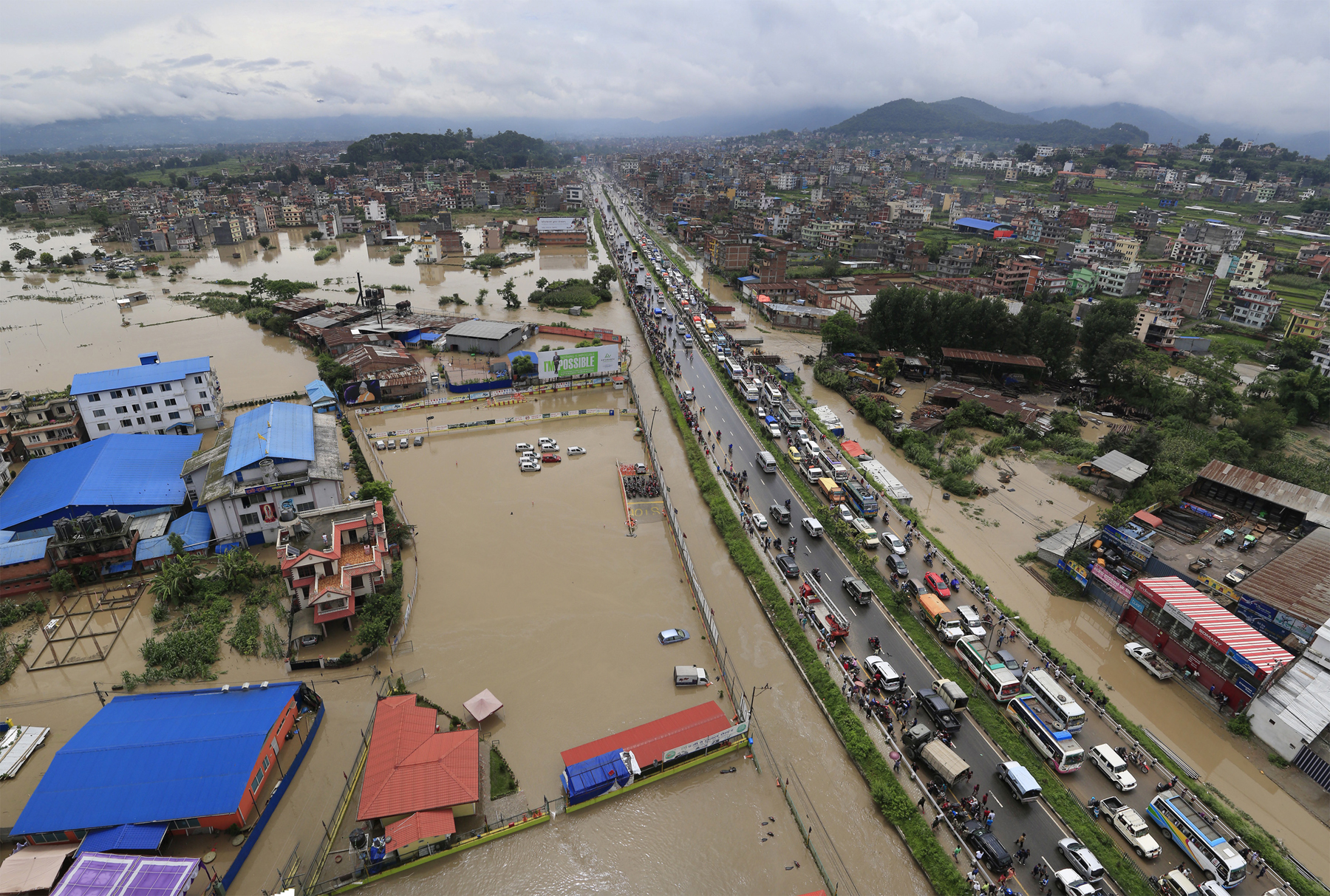 Rain since morning in Kathmandu, water accumulated in various locations