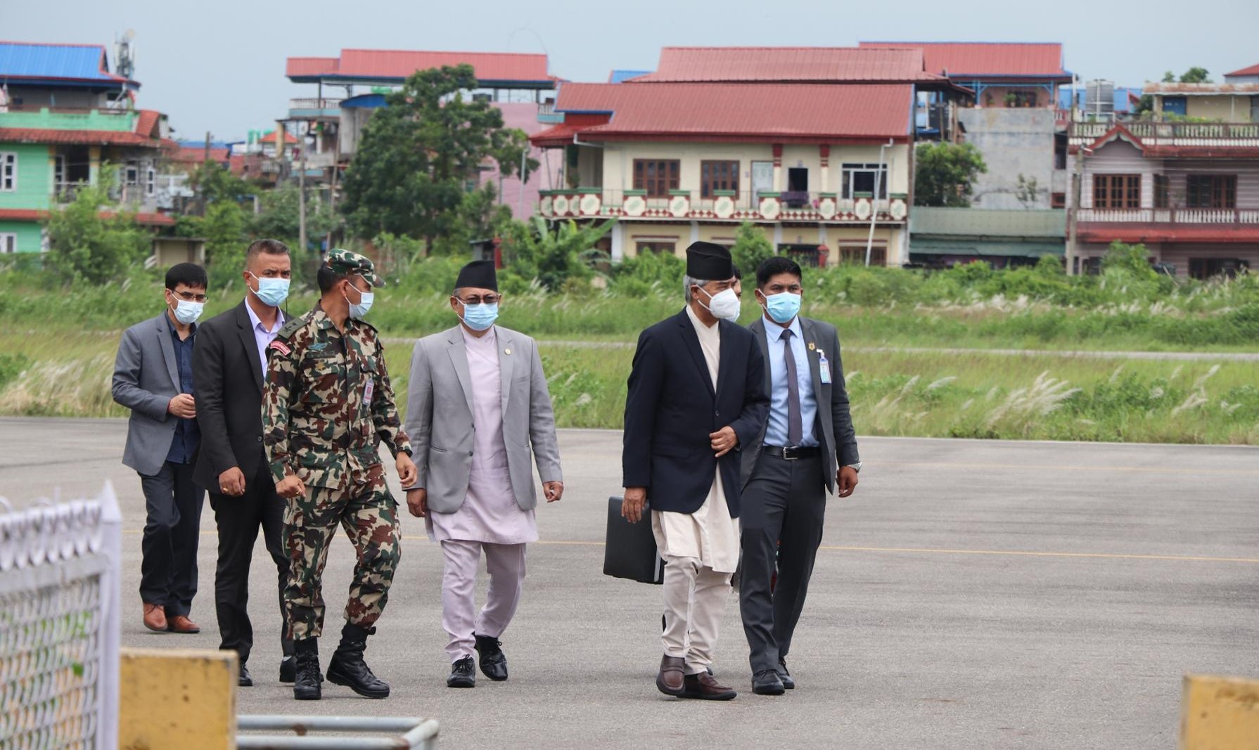 PM Deuba arrives in Chitwan