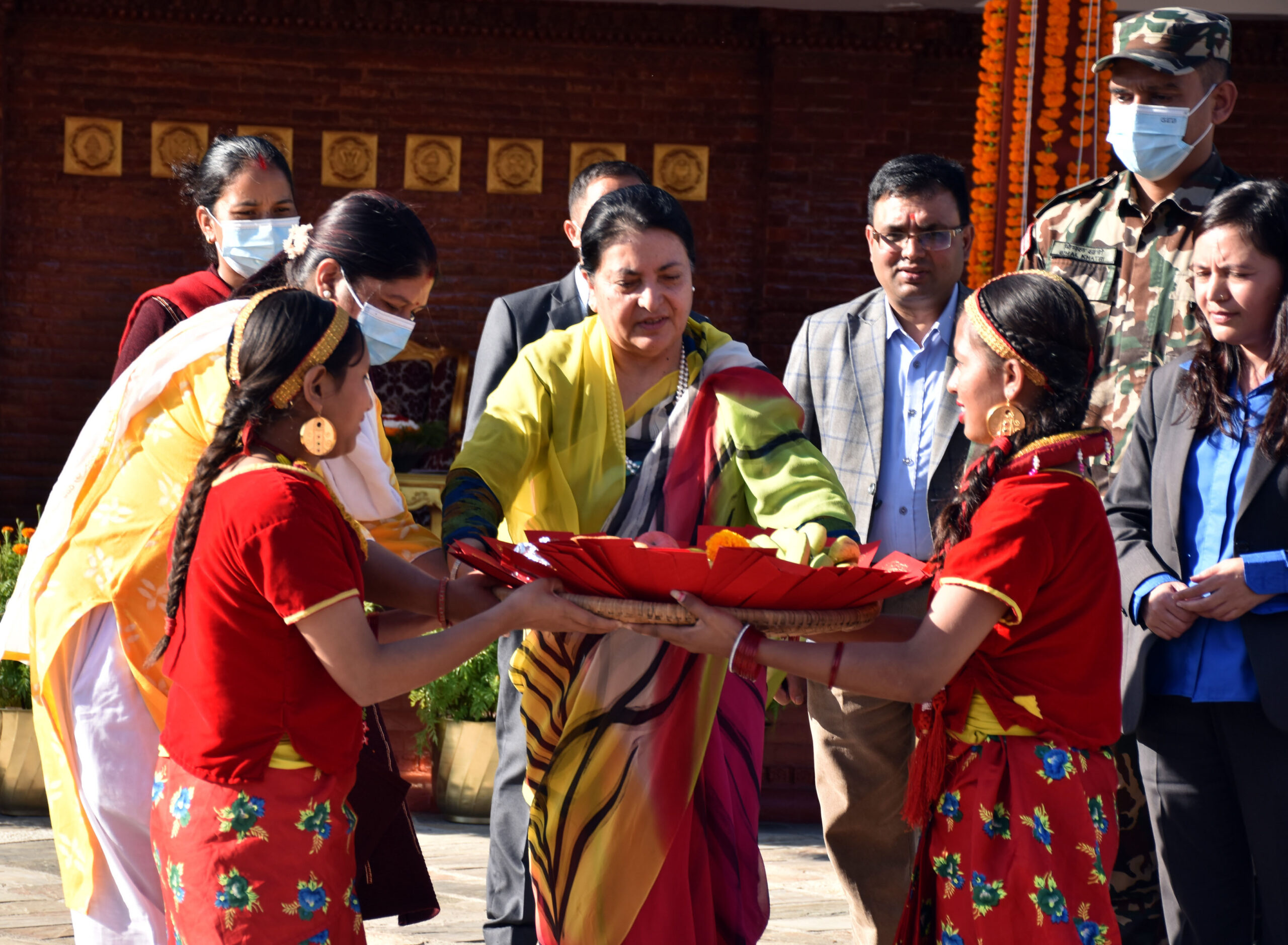 Deusi Bhailo in presence of President Bhandari (with photos)