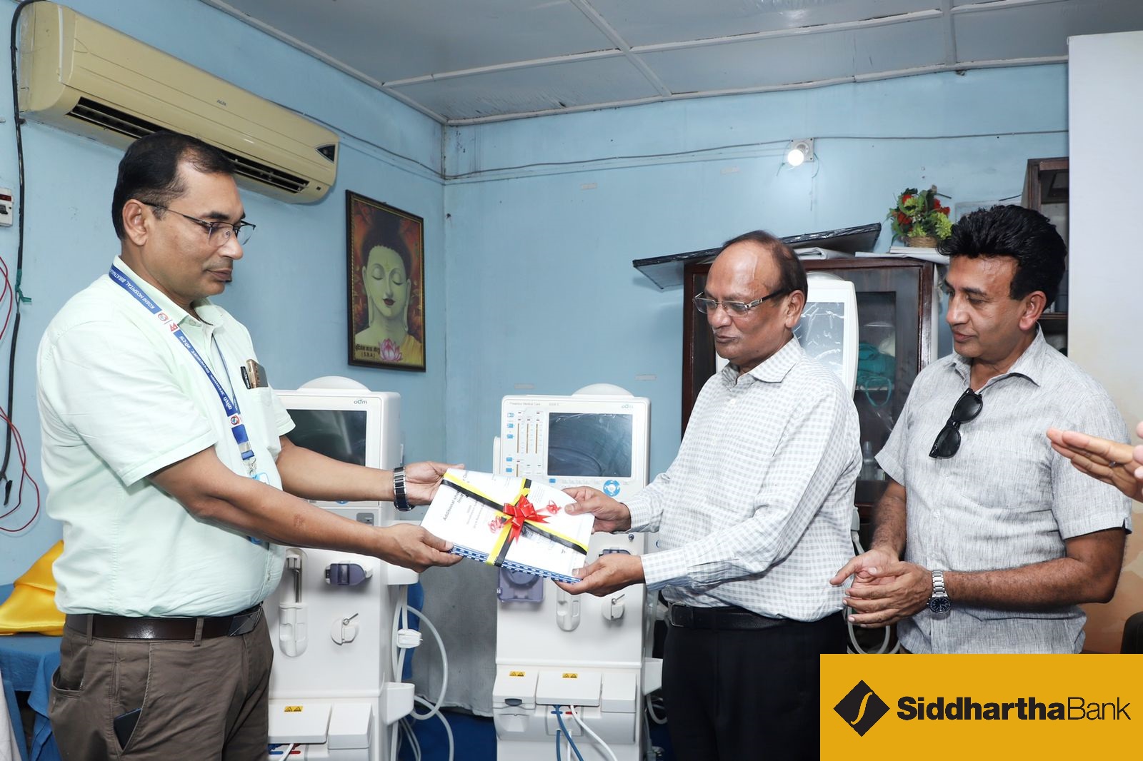Siddharth Bank presents three hemodialysis machines to Koshi Hospital