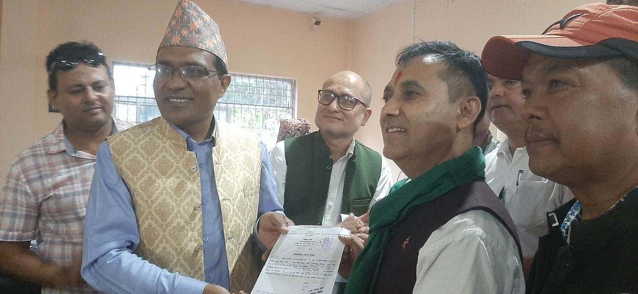 NC General Minister Sharma registers his candidature from Jhapa 1