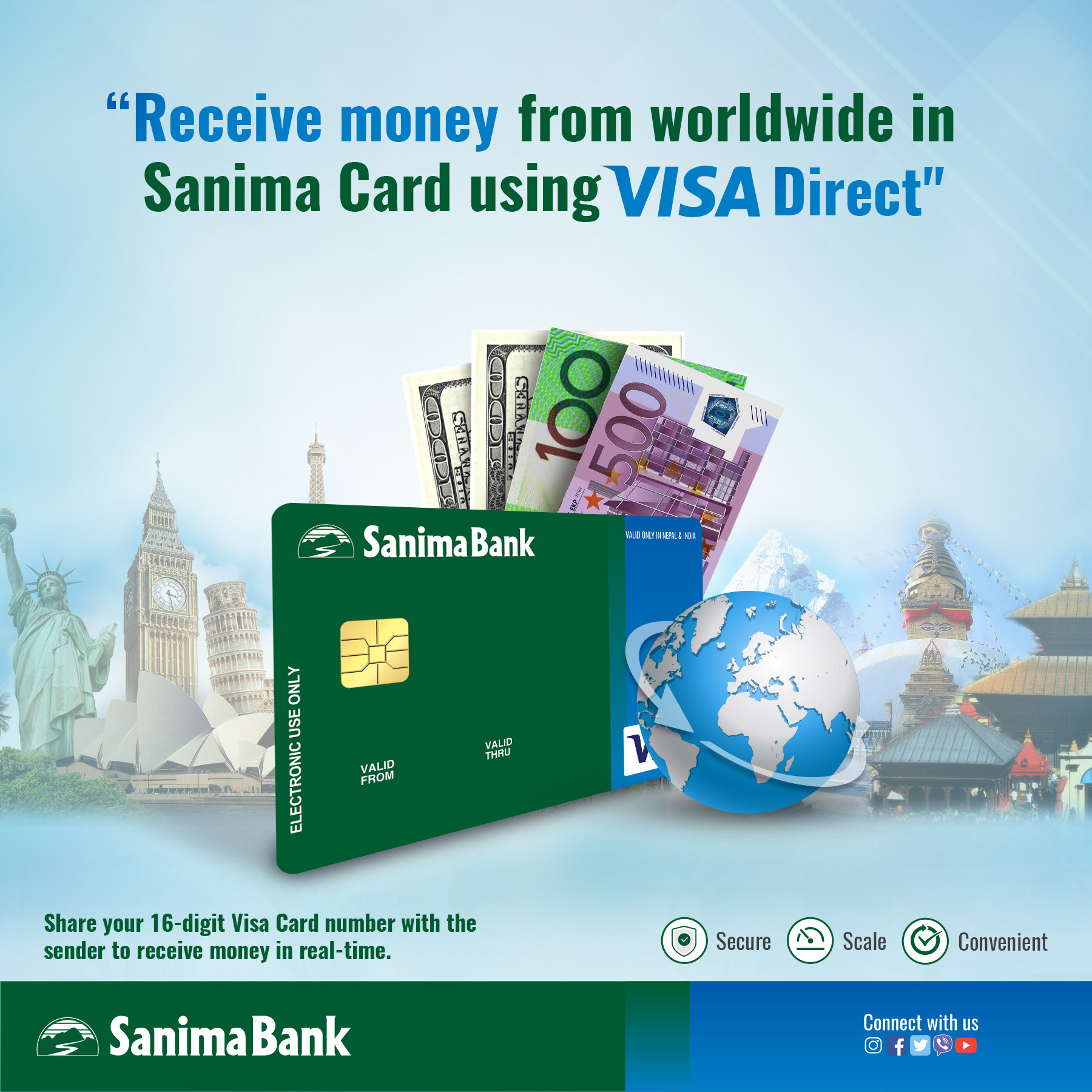 Sanima VISA Direct service for convenient means to receive money