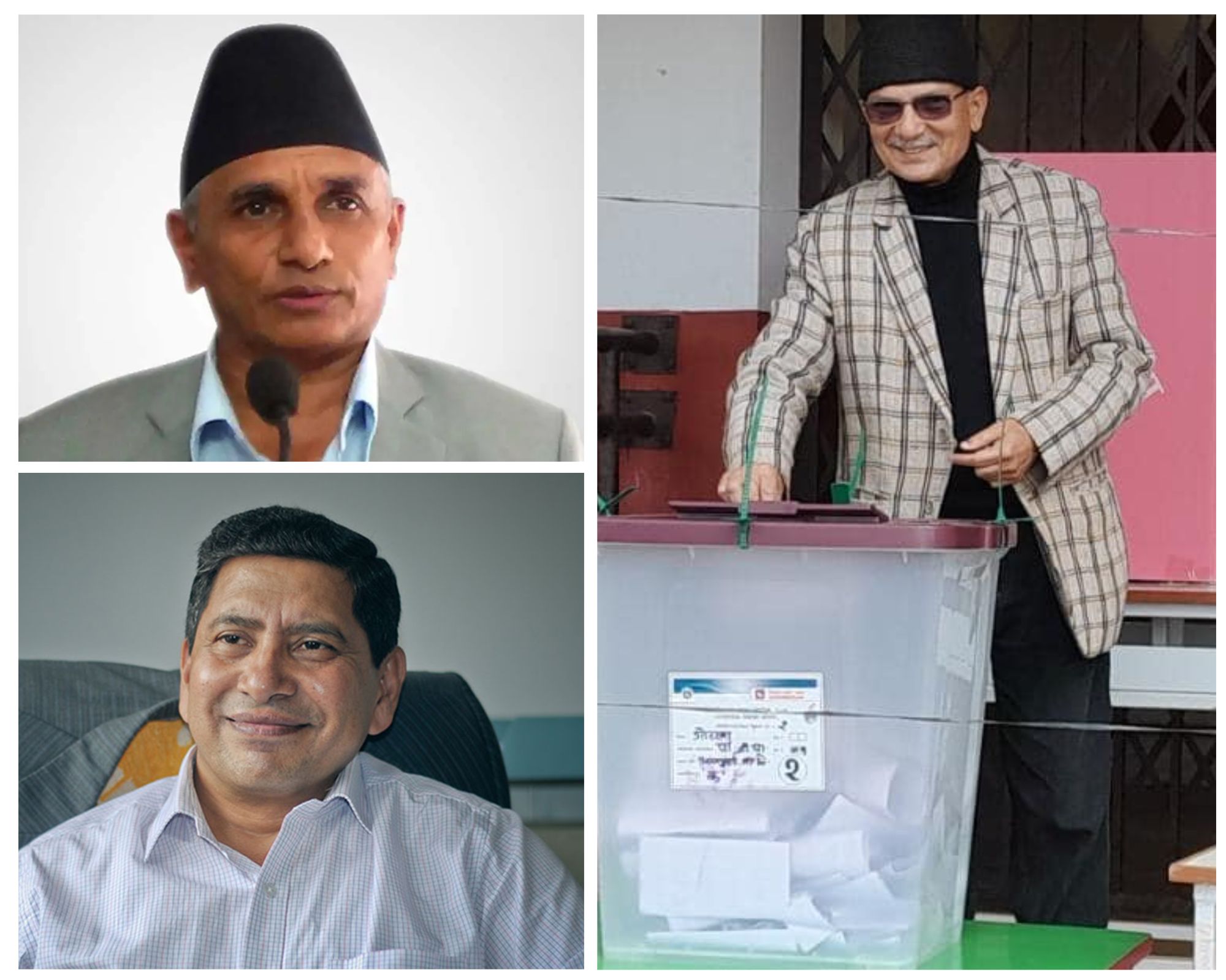 Bhattarai, Shrestha and Pandey cast their vote