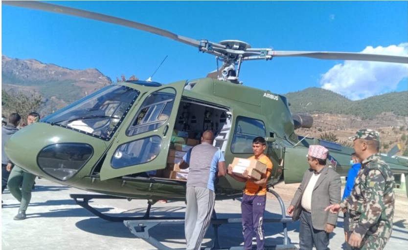 Ballot papers transported to Jumla by NA helicopter