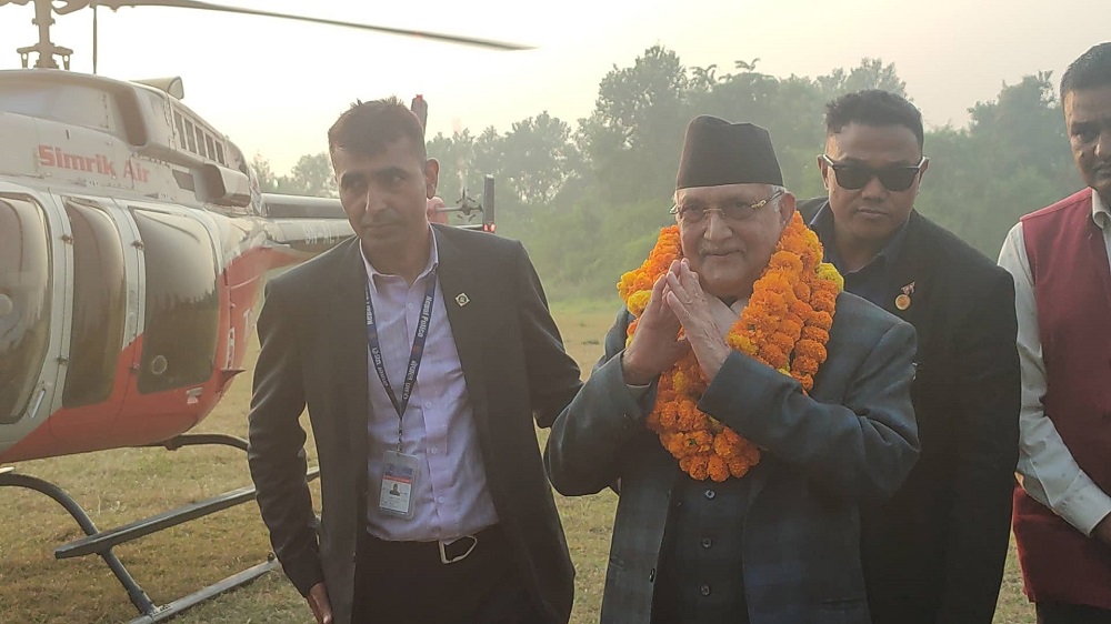 Oli addressing three districts of Karnali