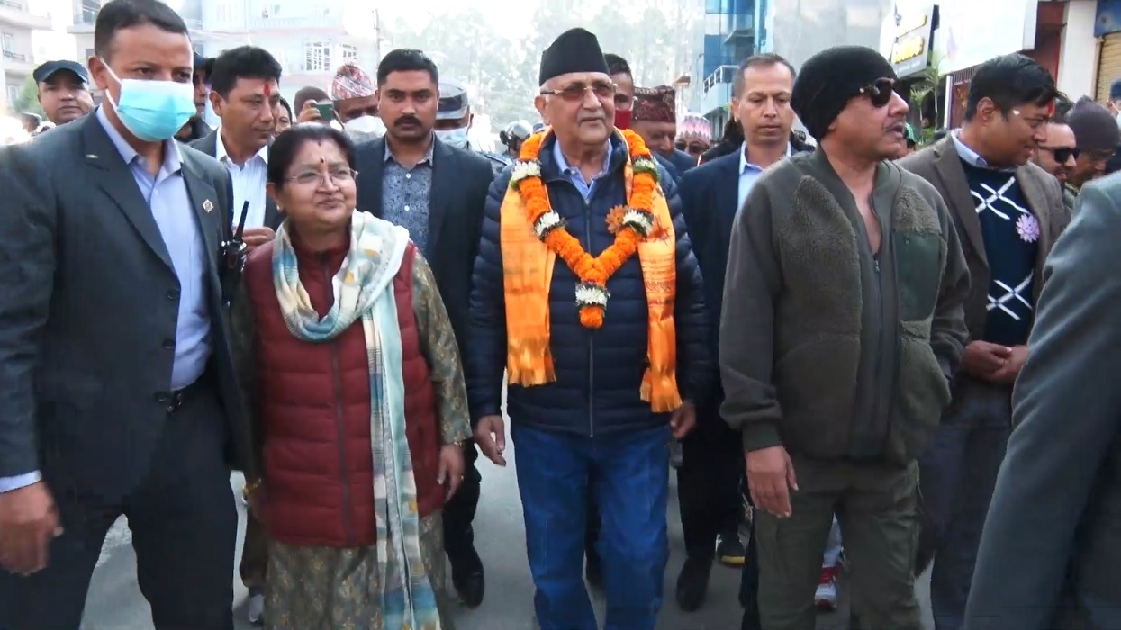 Oli’s walk in Bhaisepati, the area of ​​UML candidate Khadka