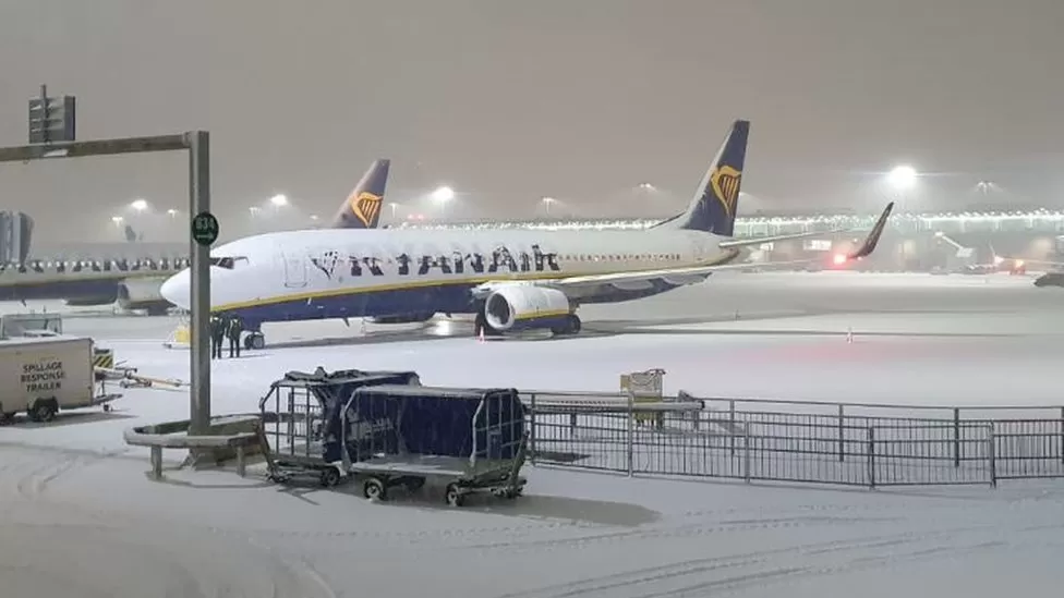 UK weather: All flights suspended at Stansted Airport