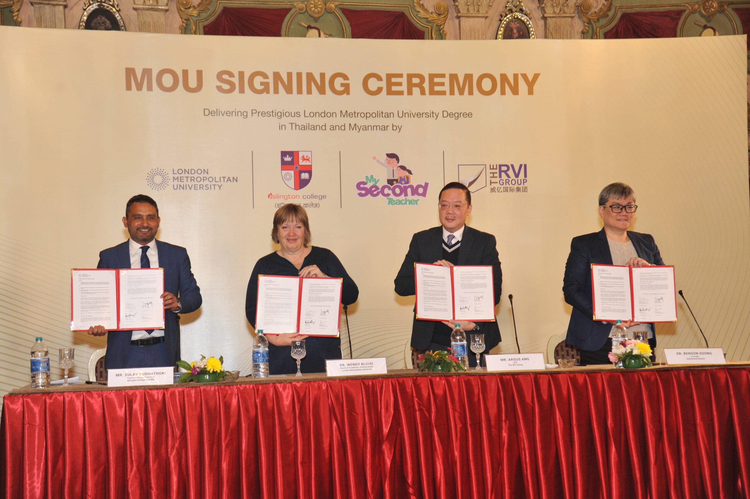 MoU signed between Islington College/ RVI Group Singapore/ London Metropolitan University UK/ mySecondTeacher