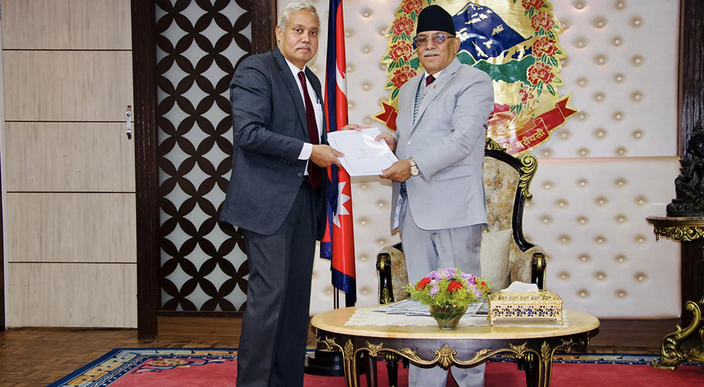 Indian counterpart Modi’s congratulatory letter submitted to PM Prachanda