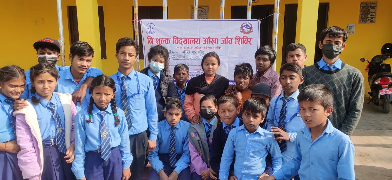 Nepal Eye Association provided free eye examinations to 2,868 students in Nepalgunj