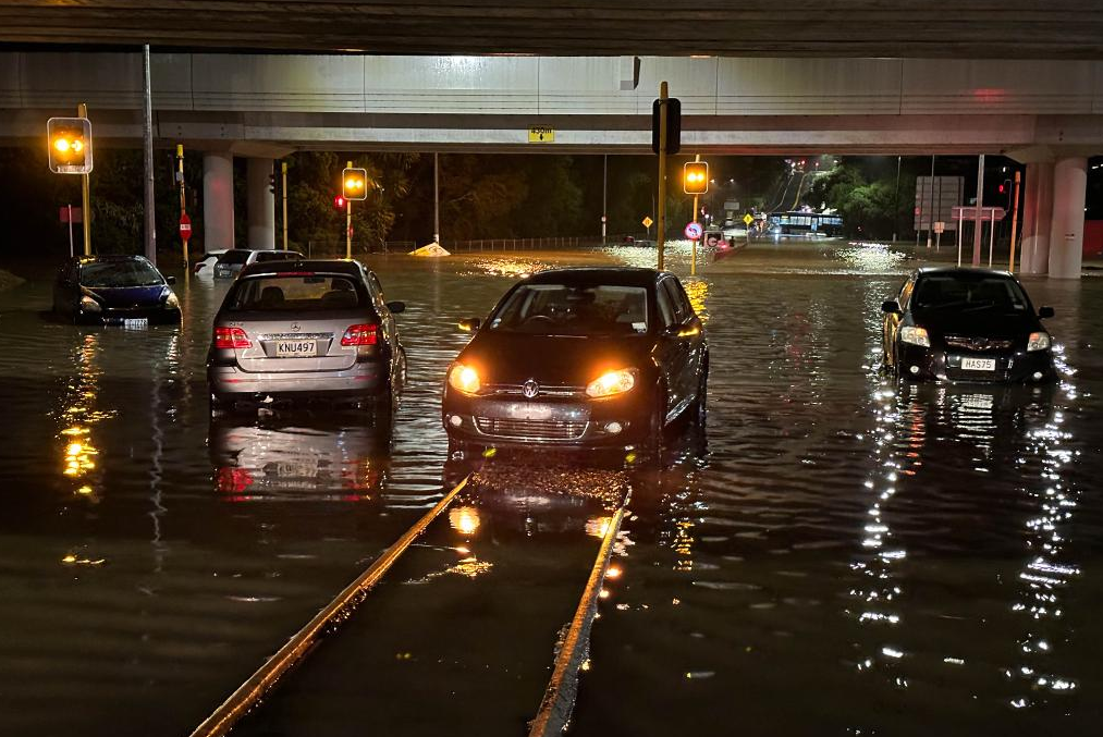 Record rainfall overnight in Auckland causes massive flooding