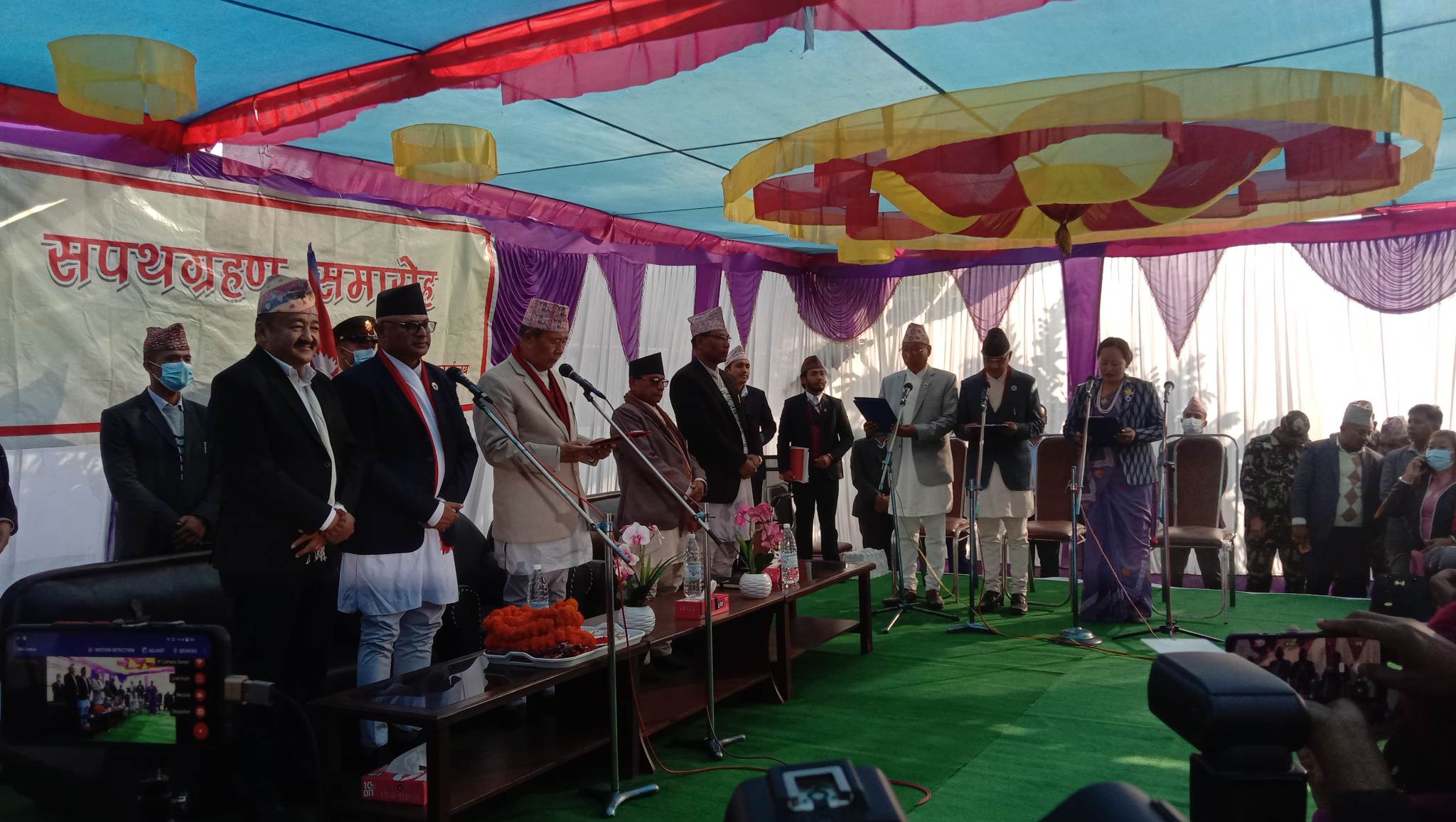 State 1: Along with 3 ministers CM Hikmat Karki took oath