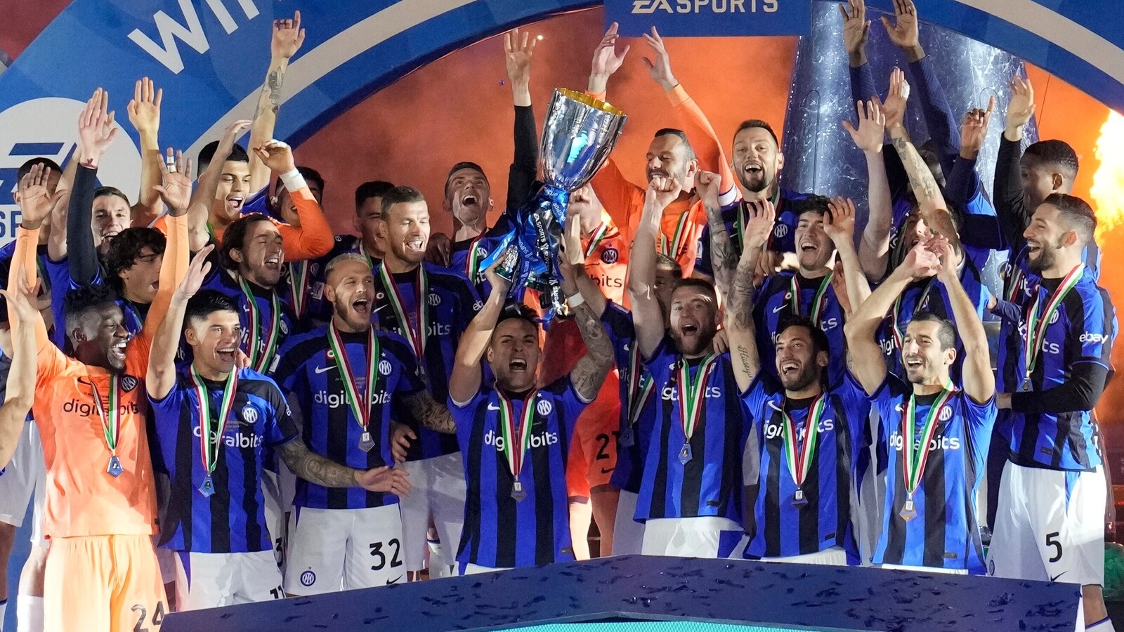 Inter thrash rivals Milan 3-0 to win Italian Super Cup