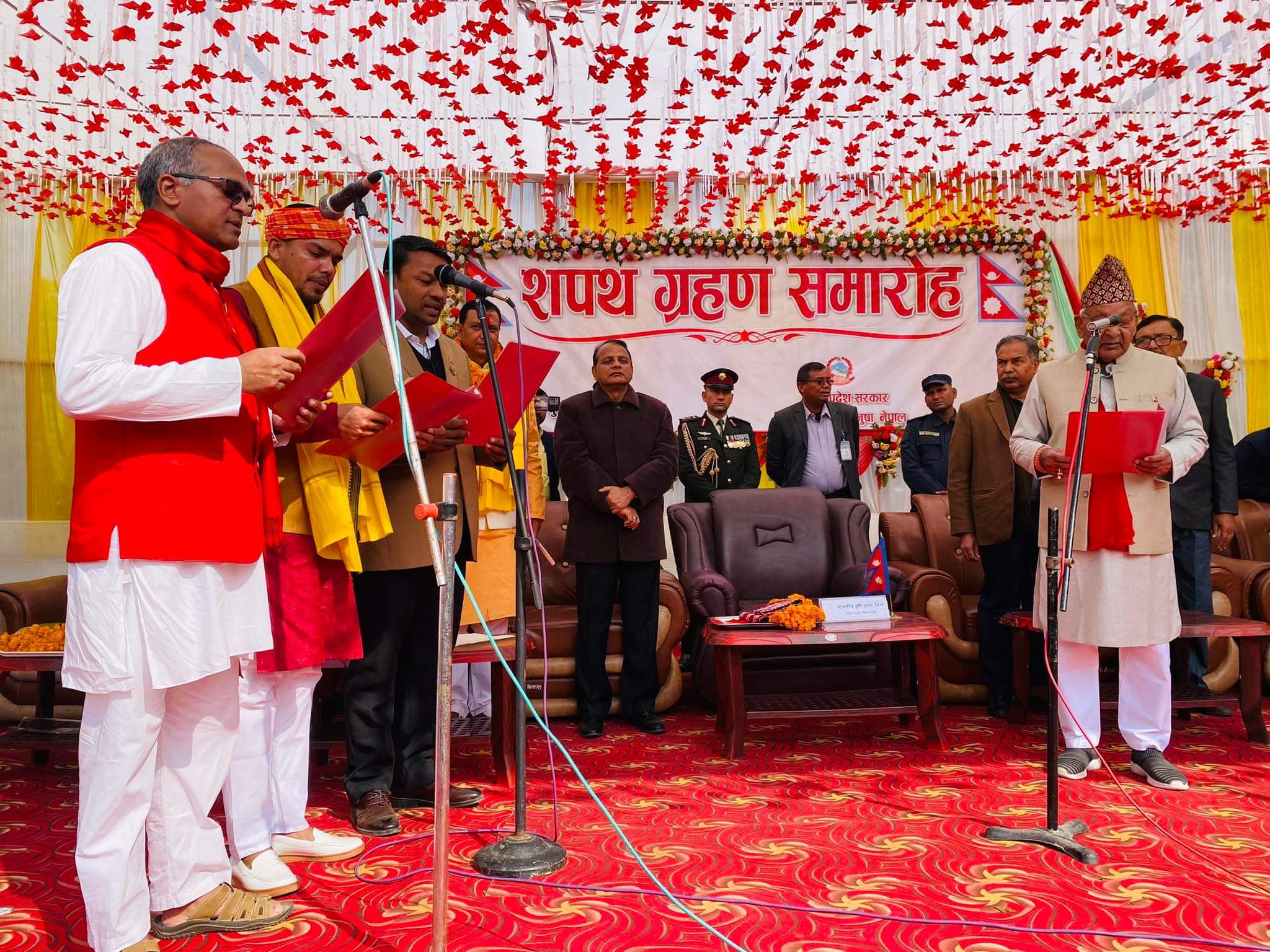 Madhesh: Along with 3 ministers CM Yadav took oath