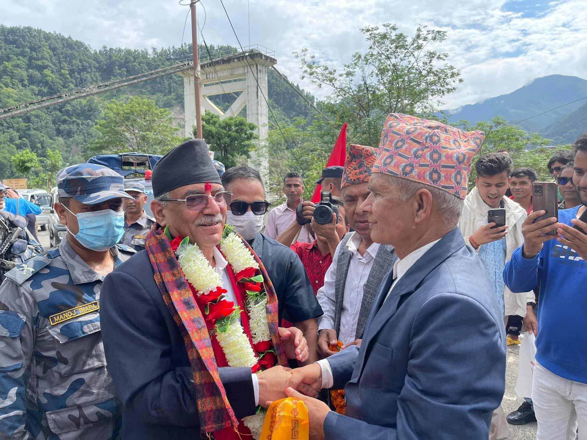 Prachanda traveling Gorkha for the first time after becoming PM