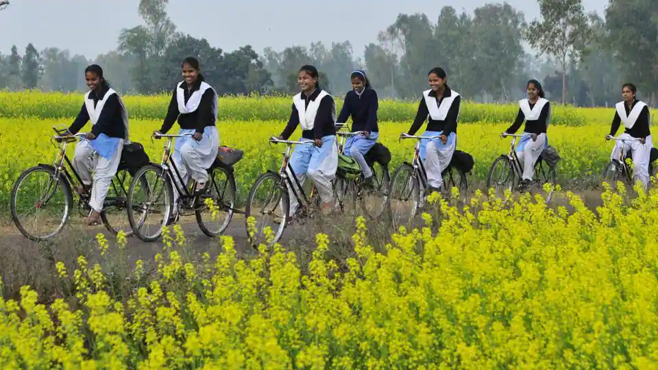 Bicycles to girl students