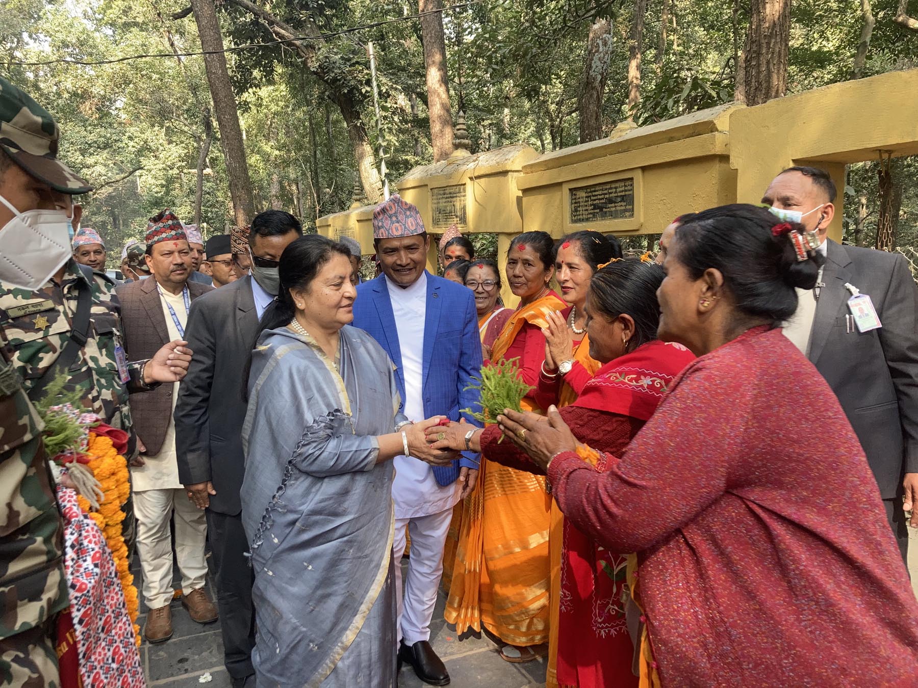 President Bhandari in Baglung to worship at Kalika Bhagawati temple (with photos)