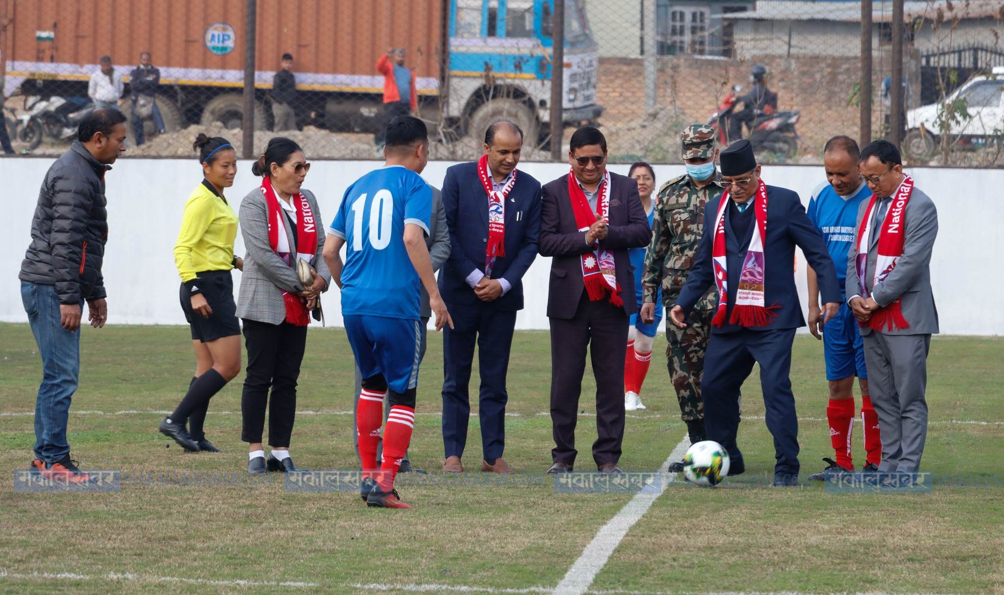 In Pics: Friendly match between artists & ANFA officials at Chyasal Stadium