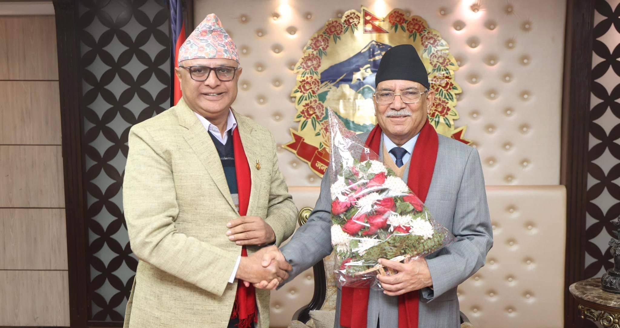 State 1 CM Karki meets PM Dahal